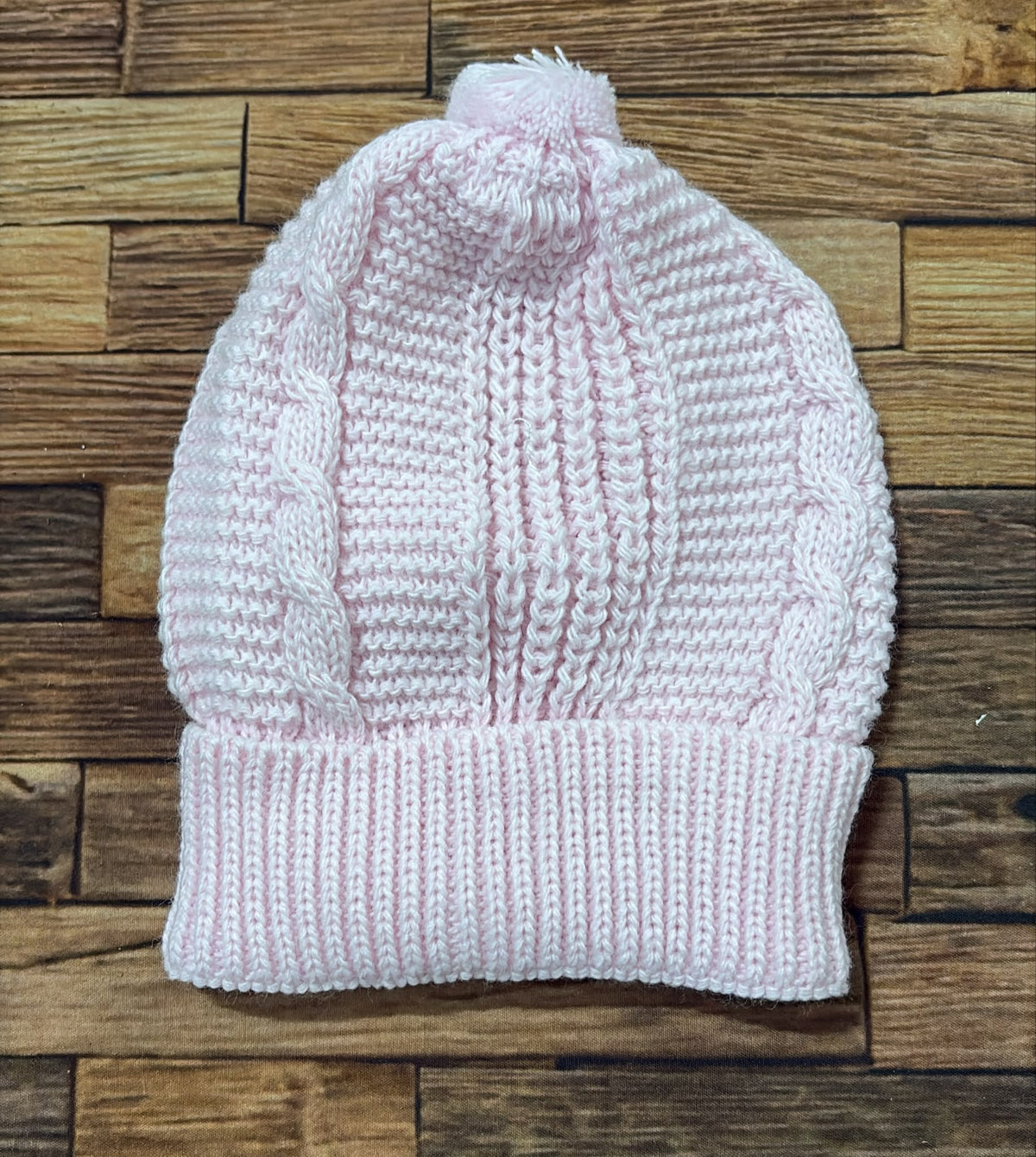 Cappellino Neonato in Maglia con Pon Pon – Art. 6961