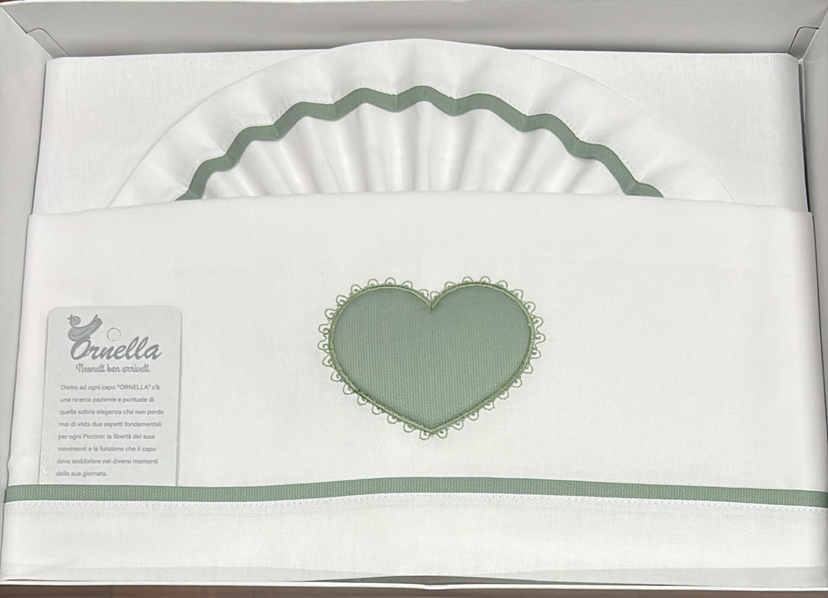 Ornella – Set Lenzuola Next to Me 3 Pezzi Cuore 100% Cotone – Art. LCM016-105R