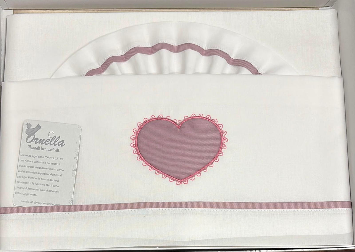 Ornella – Set Lenzuola Next to Me 3 Pezzi Cuore 100% Cotone – Art. LCM016-105R