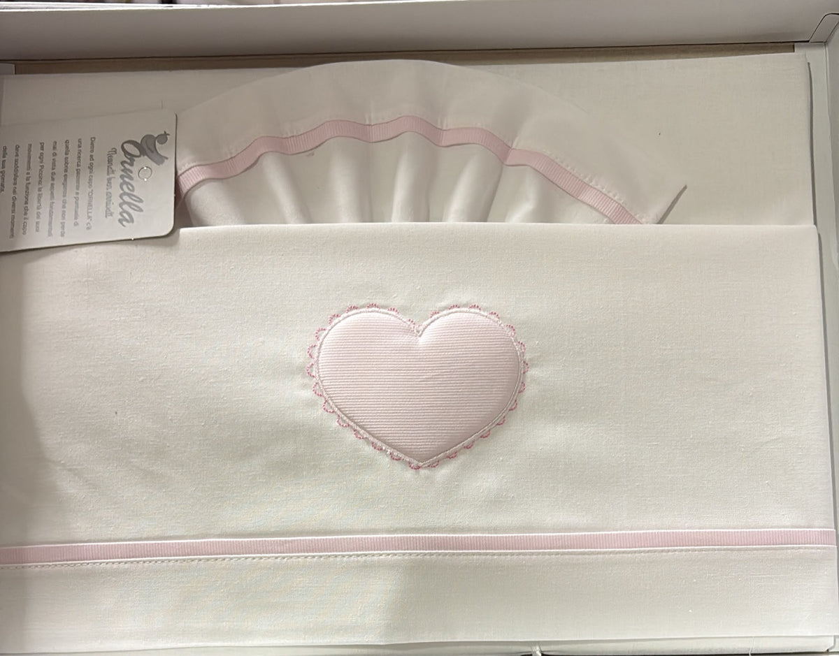 Ornella – Set Lenzuola Next to Me 3 Pezzi Cuore 100% Cotone – Art. LCM016-105R