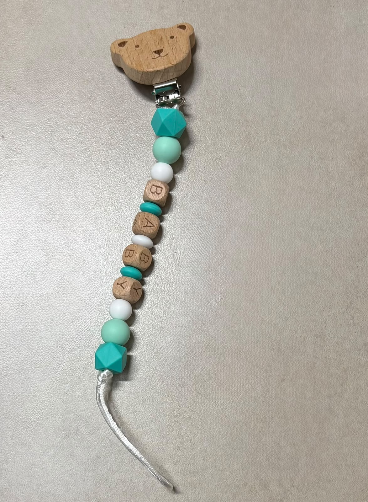 CATENINA PER CIUCCIO MOD. ORSETTO CIELO/GRIGIO