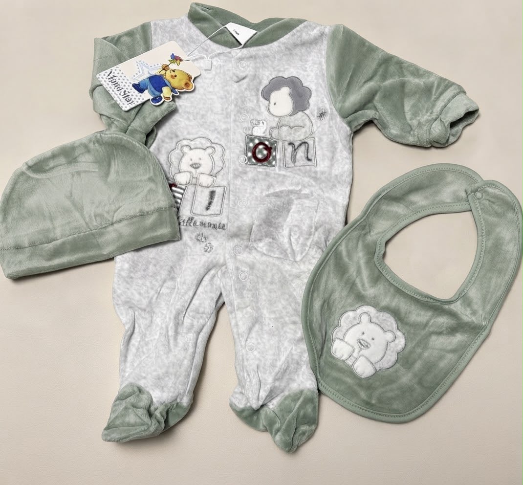 Set Tutina 3 Pezzi in Ciniglia Mono Star – Art. 19162