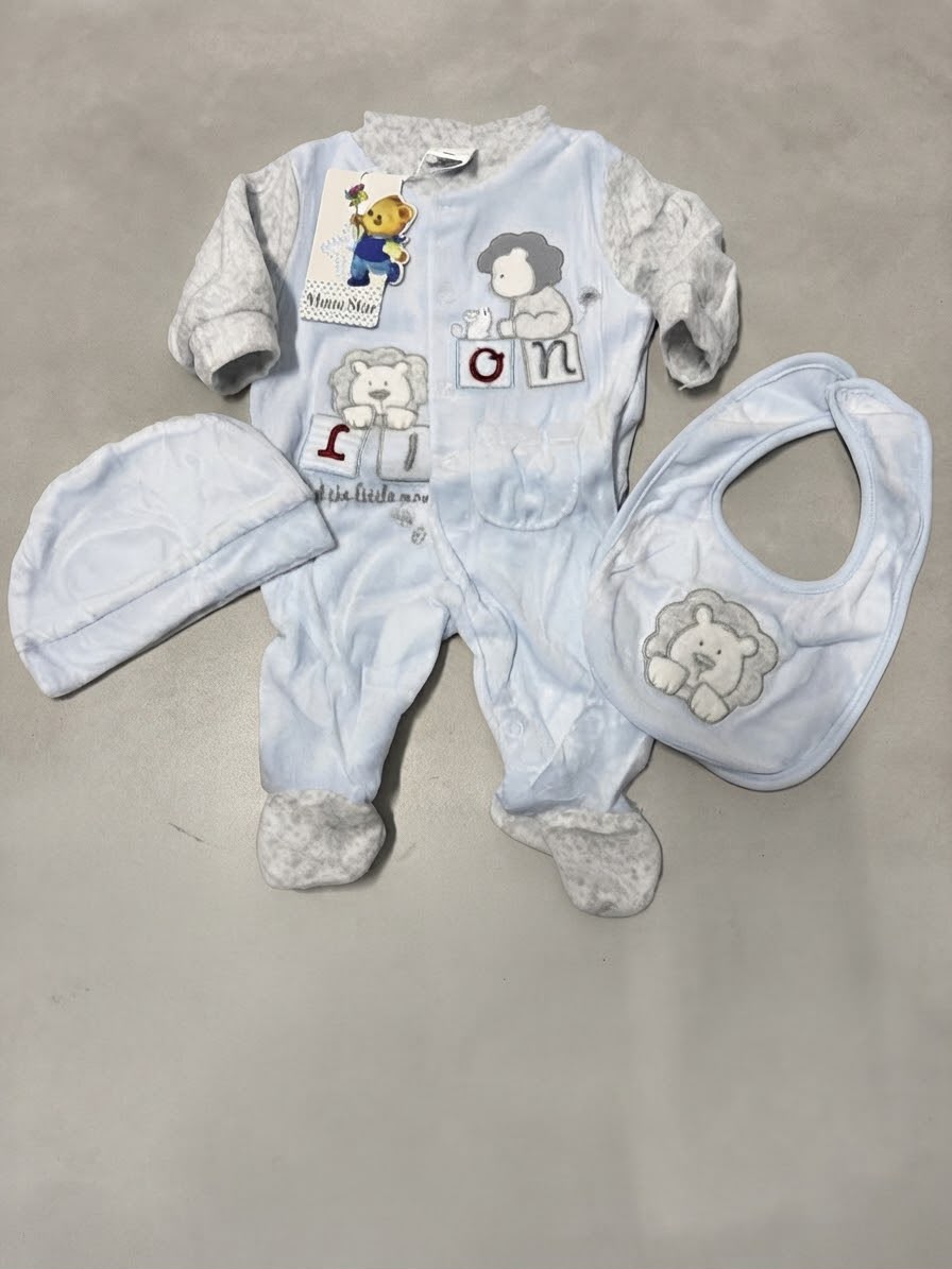 Set Tutina 3 Pezzi in Ciniglia Mono Star – Art. 19162