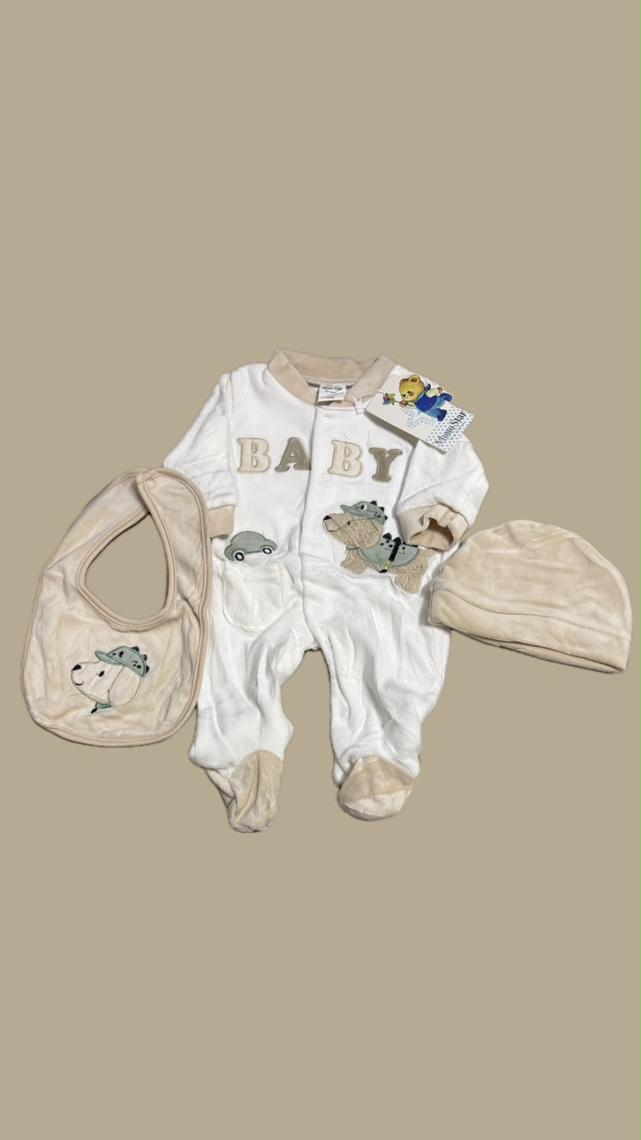 Set Tutina 3 Pezzi in Ciniglia Mono Star – Art. 19161