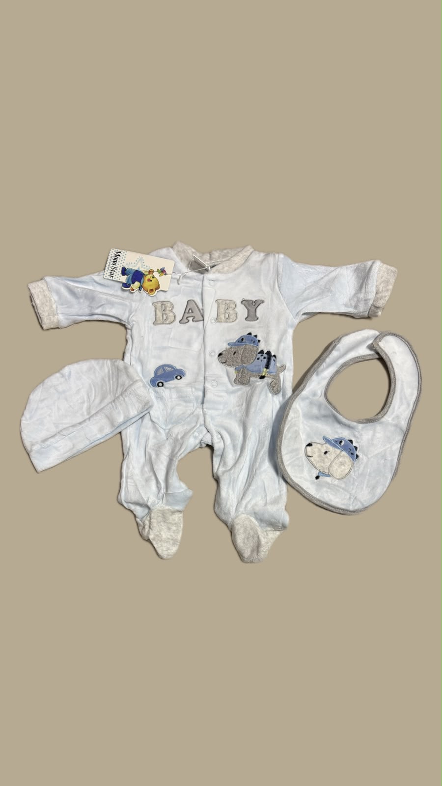 Set Tutina 3 Pezzi in Ciniglia Mono Star – Art. 19161