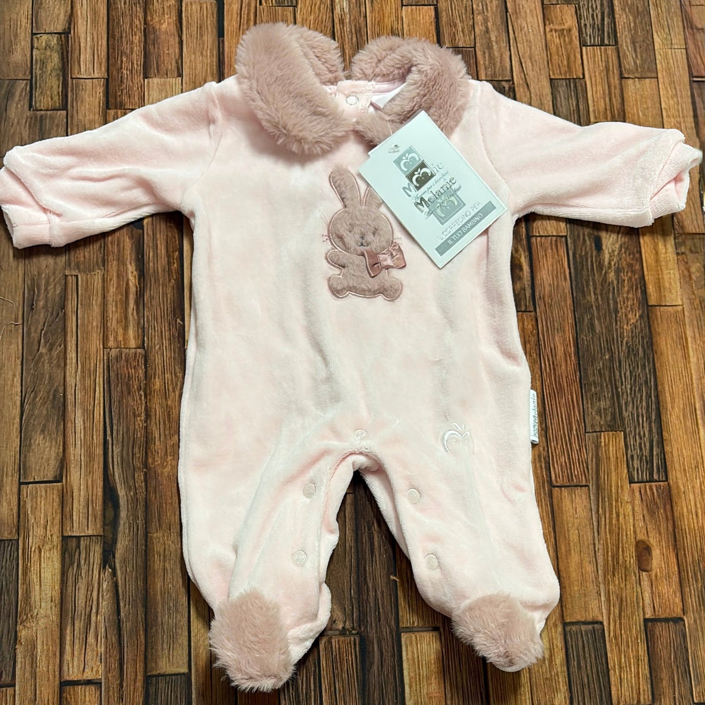 Tutina in ciniglia neonata con coniglietto Melanie TC115