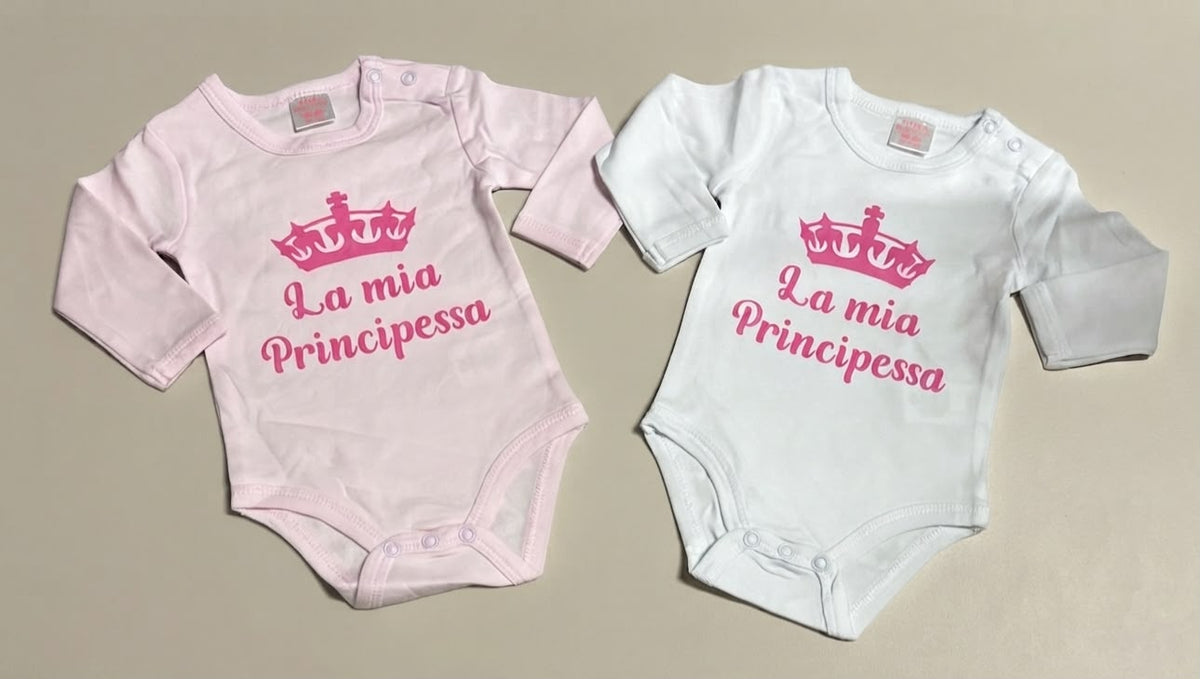 Set 2 Body Manica Lunga “Il Mio Principino” / “La Mia Principessa”