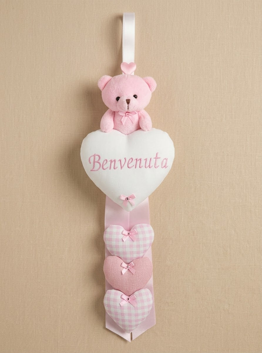 Coccarda Nascita Irge con Orsetto e Cuoricini – Art. IR1028/2