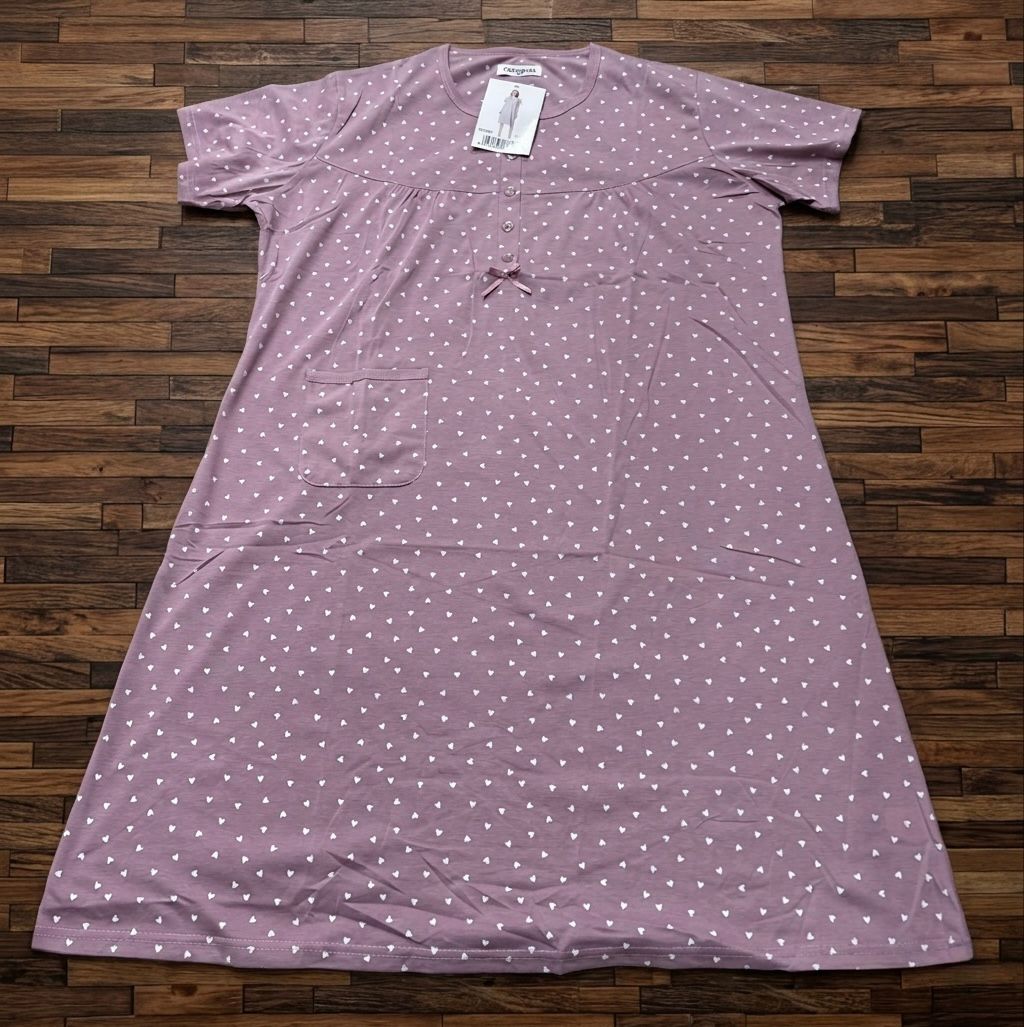 Camicia da Notte Calibrata Curvy Premaman e Maternità con Taschino Donna Art. IT-6666
