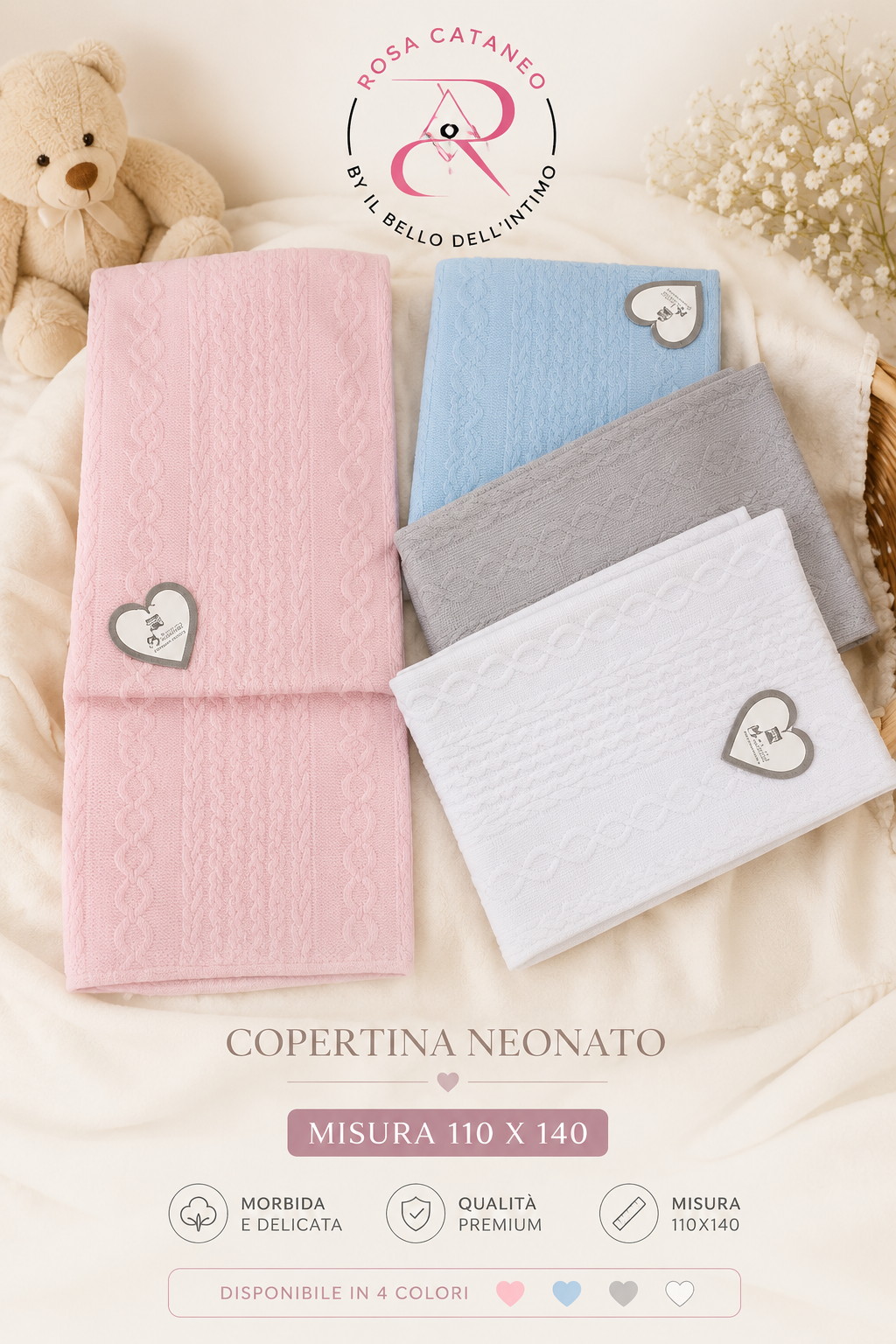 Copertina Neonato per Culla Anelli 100x140 cm – Melanie CP231