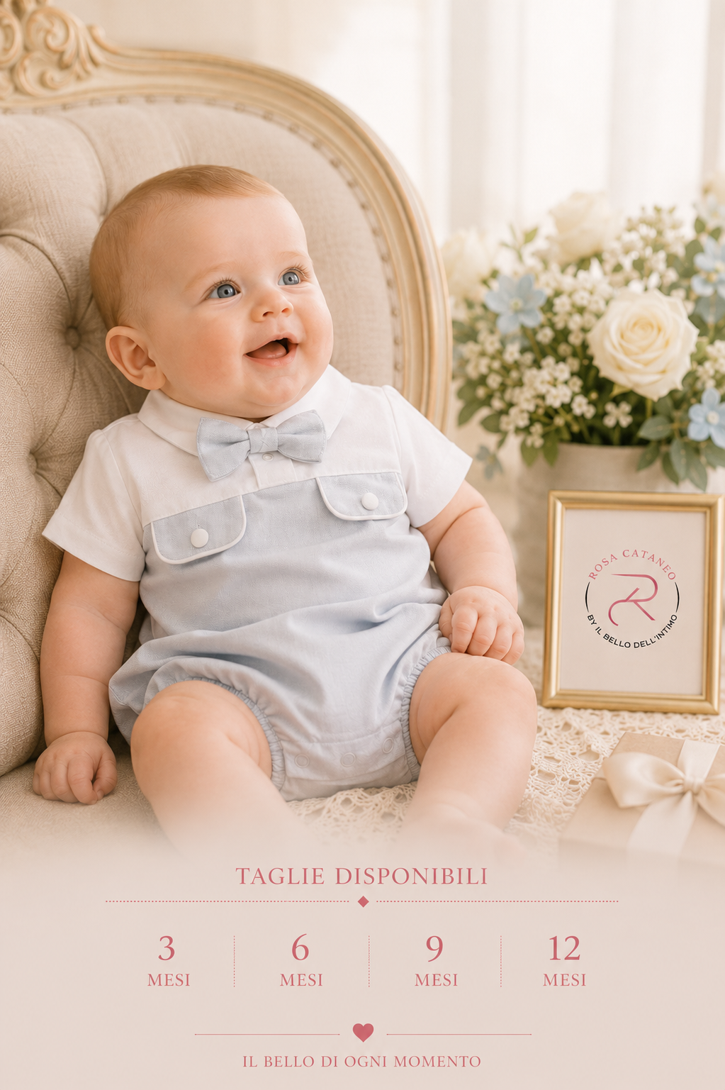 Pagliaccetto Elegante con Papillon 👶🤍