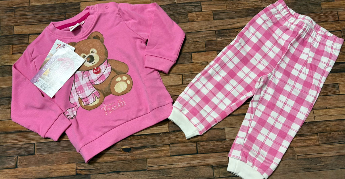 Pigiama Trudi Orsetto con Sciarpa in Caldo Cotone – Bambina