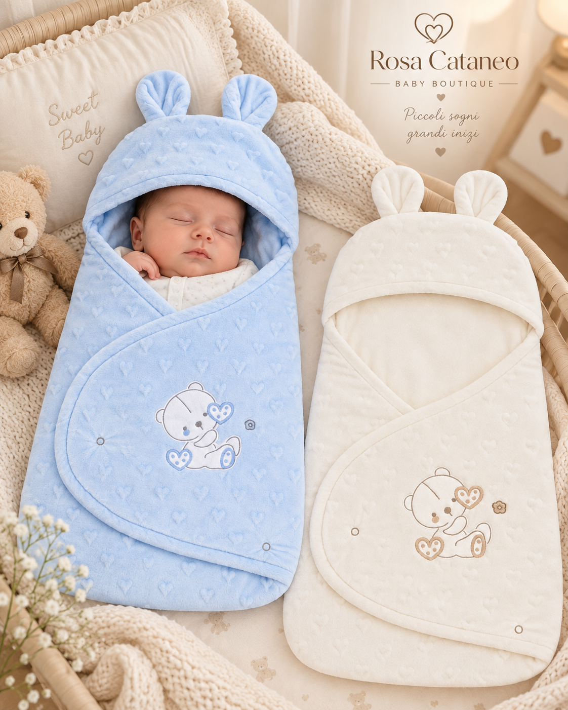 Baby Sacco Neonato con Orecchie Melanie – Art. BS001