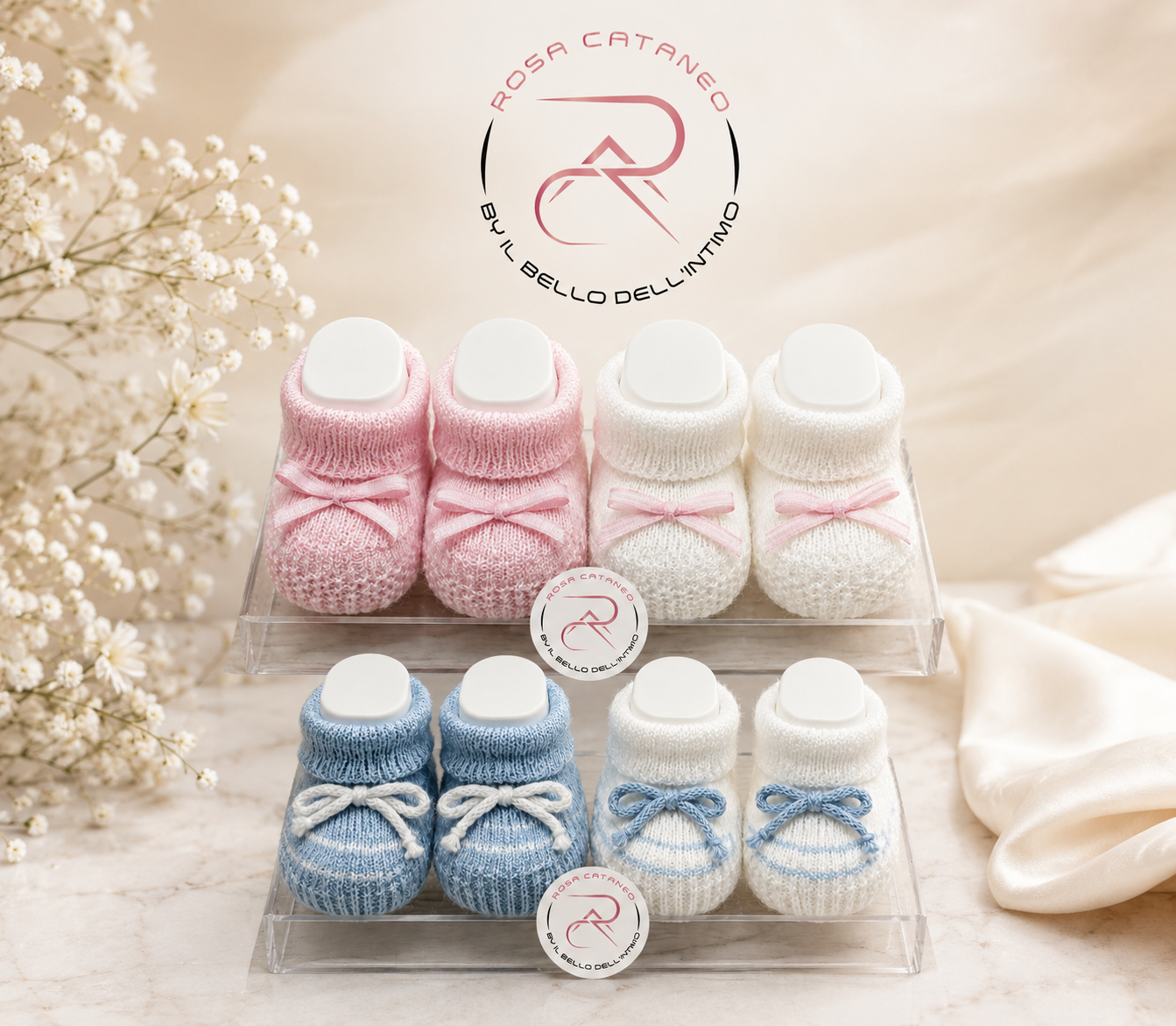 Set 2 Paia Scarpine Neonato in Cotone 👣