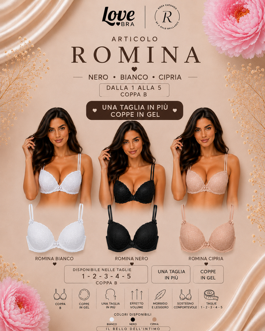 ROMINA | Reggiseno Balconcino Coppa Gel in Pizzo Love and Bra