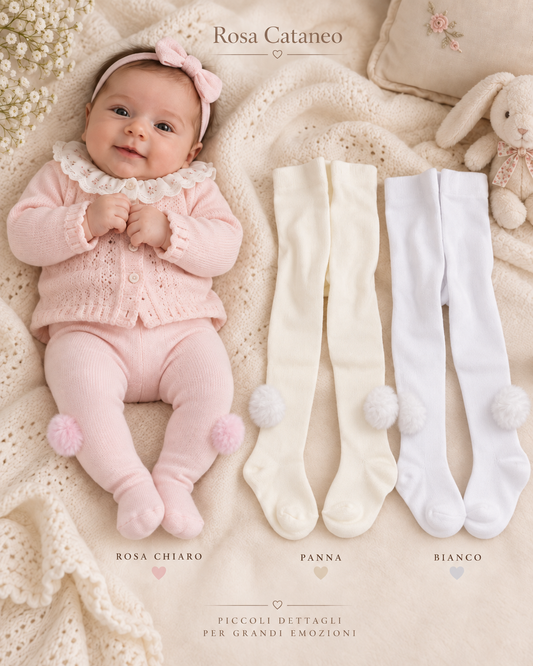 Calzamaglia Neonata con Pon Pon Batuffolini – Art. B579