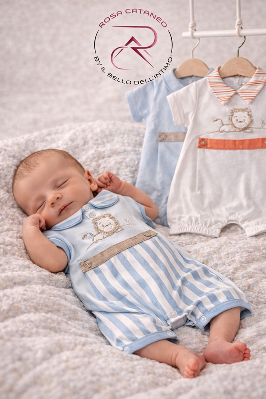 Pagliaccetto Neonato in Cotone Nazareno Gabrielli Cielo/Arancione – NG3630