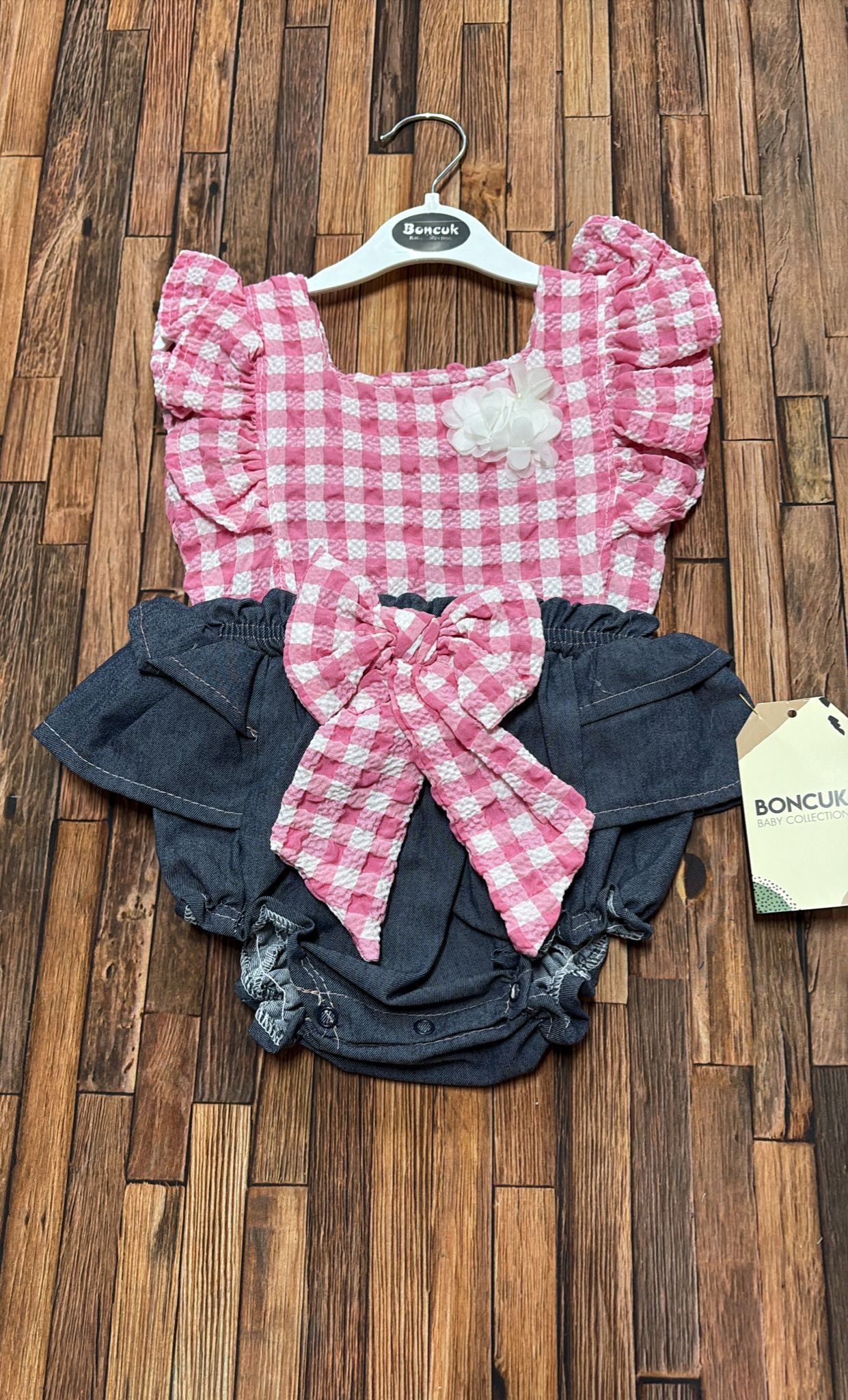 Pagliaccetto Neonata Rosso e Fucsia in Cotone – Art. 6113