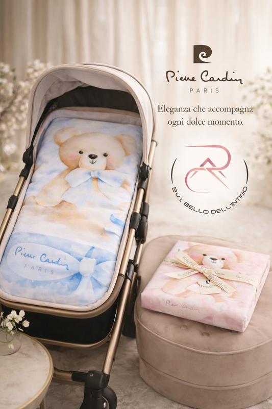 Copertina neonato in cotone Pierre Cardin per passeggino – fantasia orsetto