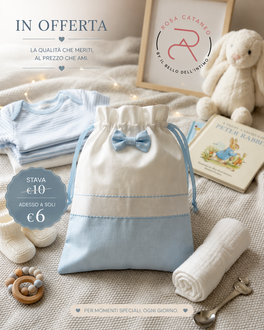 ✨ Sacchetto 1° Cambio Neonato  Cielo – Corredino Nascita- PAPPA&LATTE