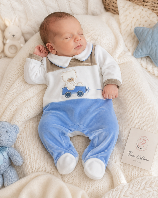 Tutina Neonato in Ciniglia con Orsetto – Les Jolies LJ-344