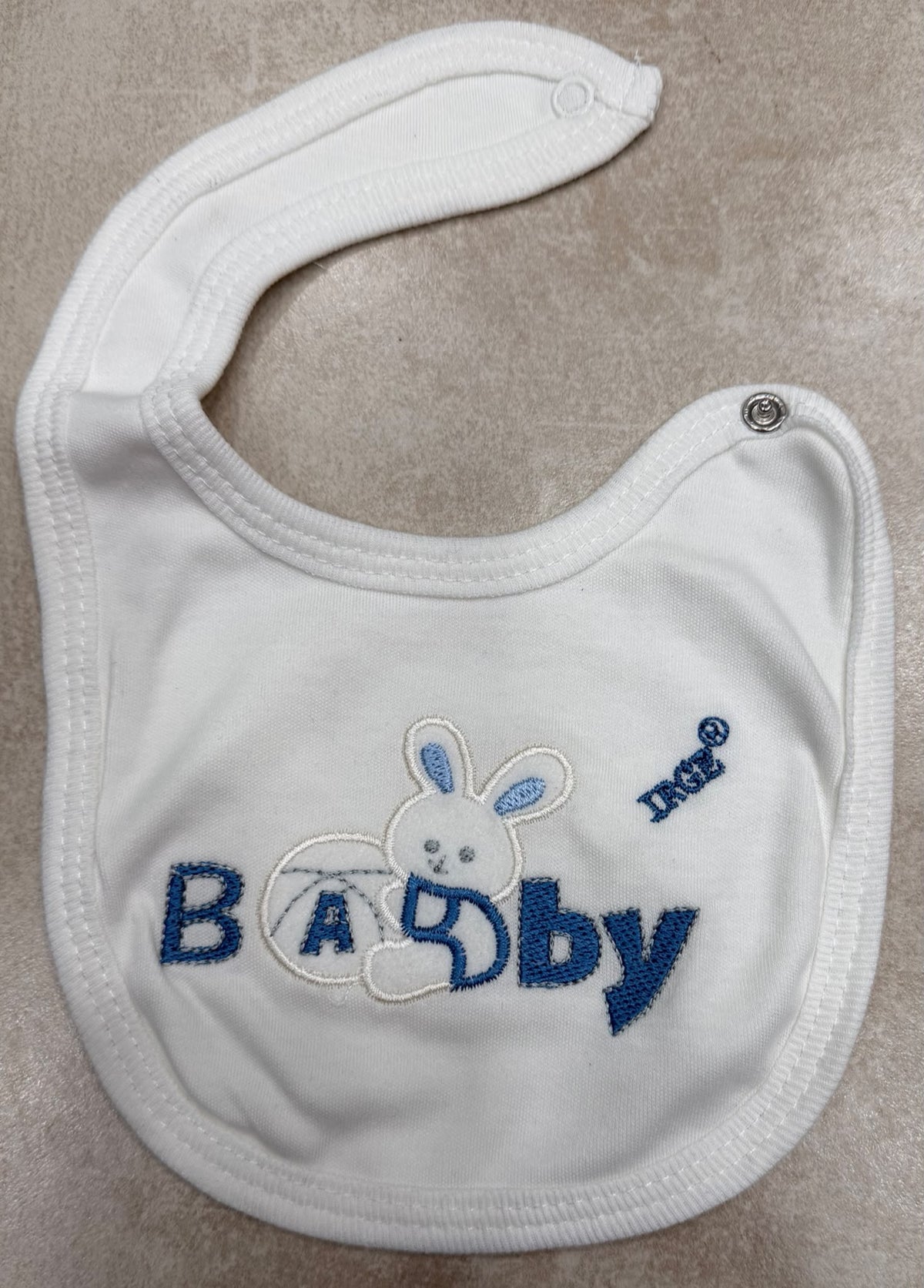 Bavetta Neonato in Cotone Ricamata Irge “Baby Coniglietto”