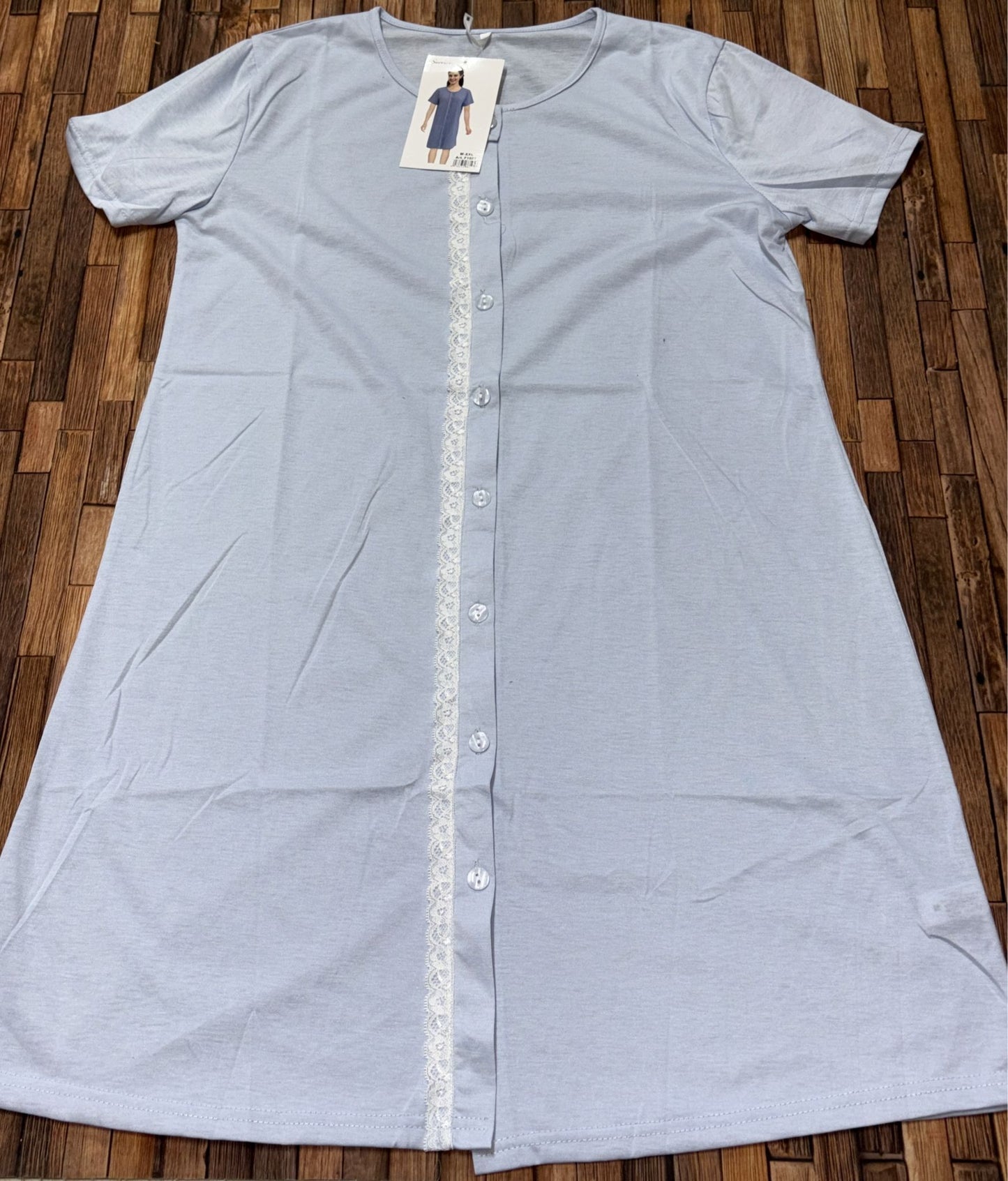 Camicia da Notte Donna Aperta Davanti Premaman e Allattamento in Cotone Art. F1607