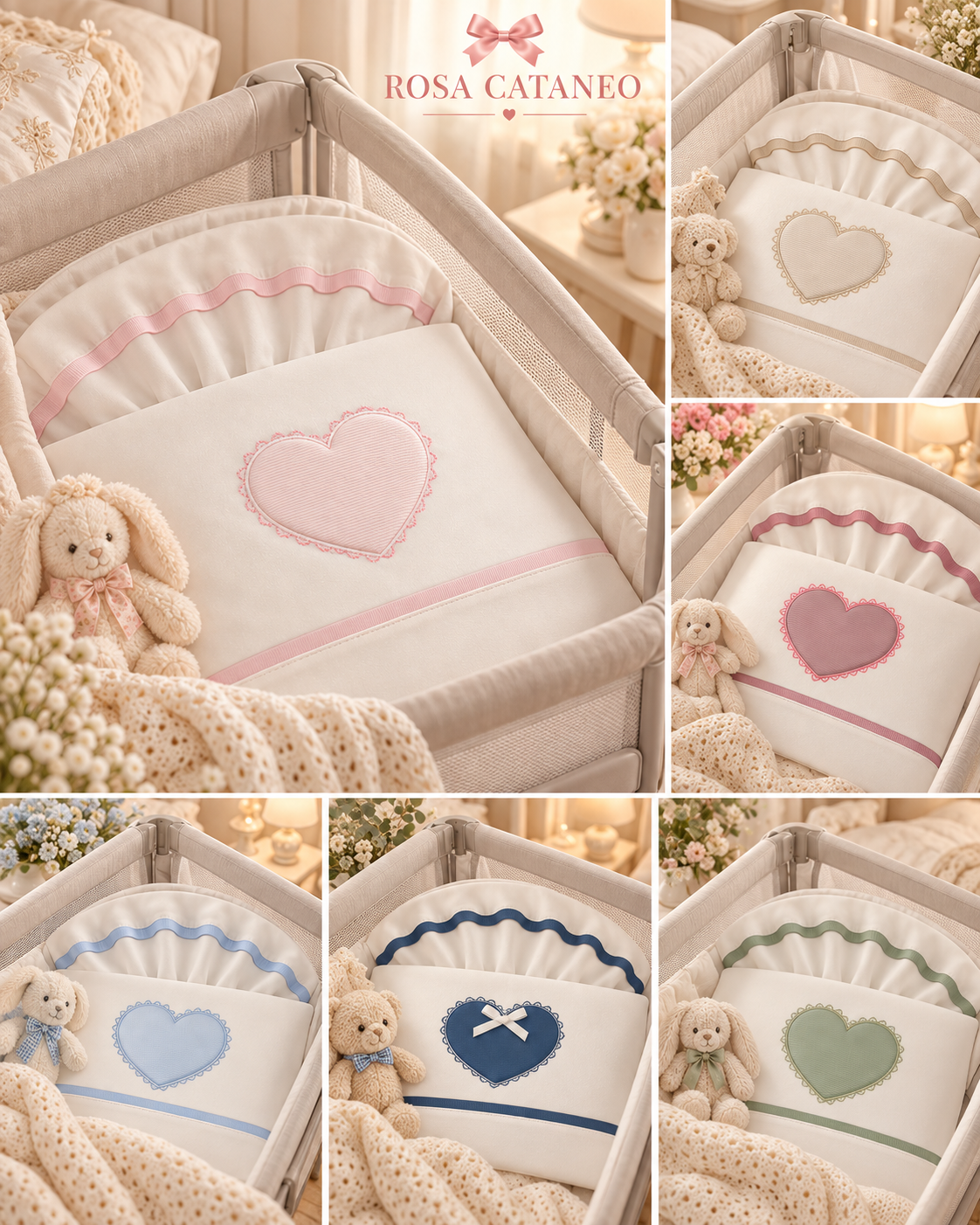 Ornella – Set Lenzuola Next to Me 3 Pezzi Cuore 100% Cotone – Art. LCM016-105R