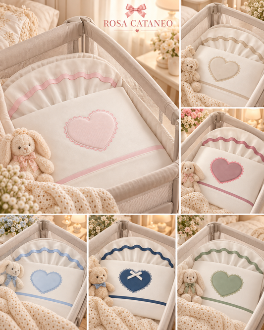 Ornella – Set Lenzuola Next to Me 3 Pezzi Cuore 100% Cotone – Art. LCM016-105R