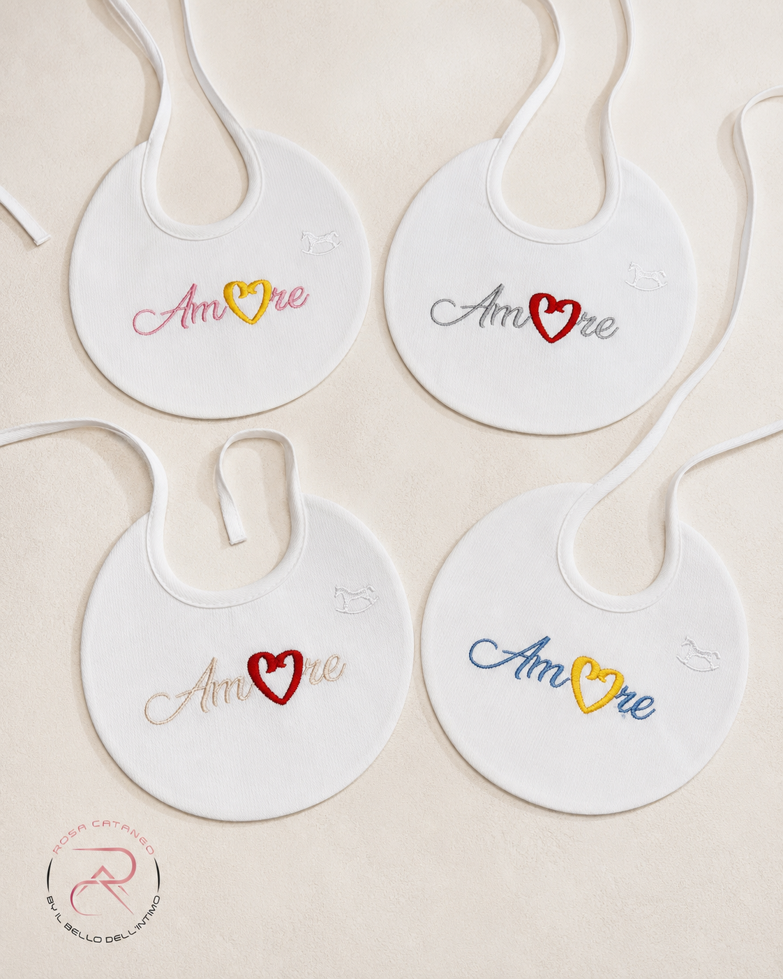 Bavetta Neonato Ricamata "Amore"