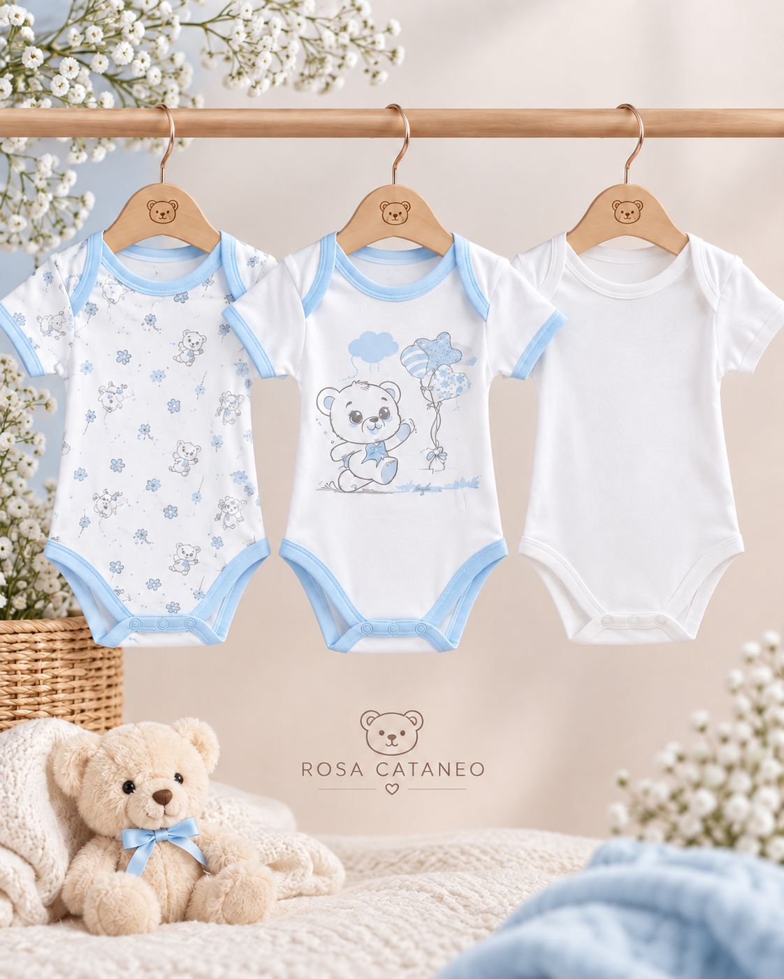 Tris 3 Body Neonato Caldo Cotone Nazareno Gabrielli – 0/36 Mesi