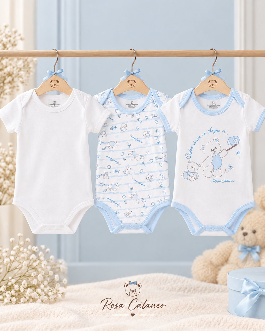 Tris 3 Body Neonato Caldo Cotone Nazareno Gabrielli – 0/36 Mesi