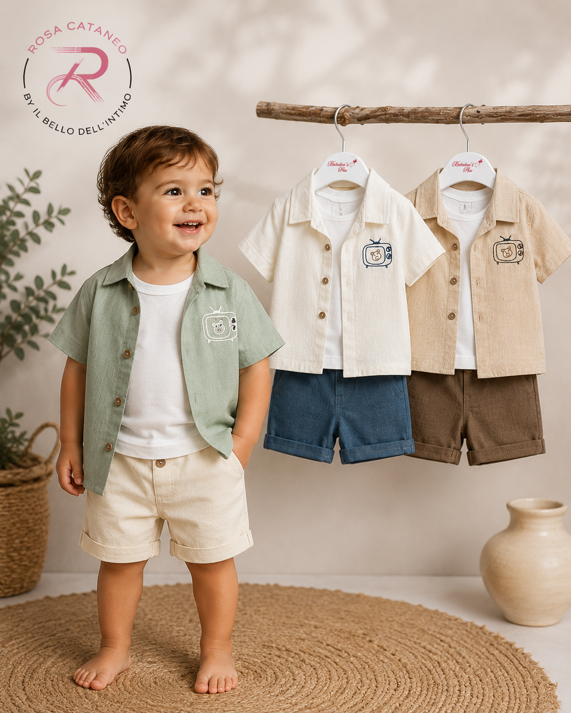 ✨ Completo 3 Pezzi Baby in Cotone – Stile Casual Chic