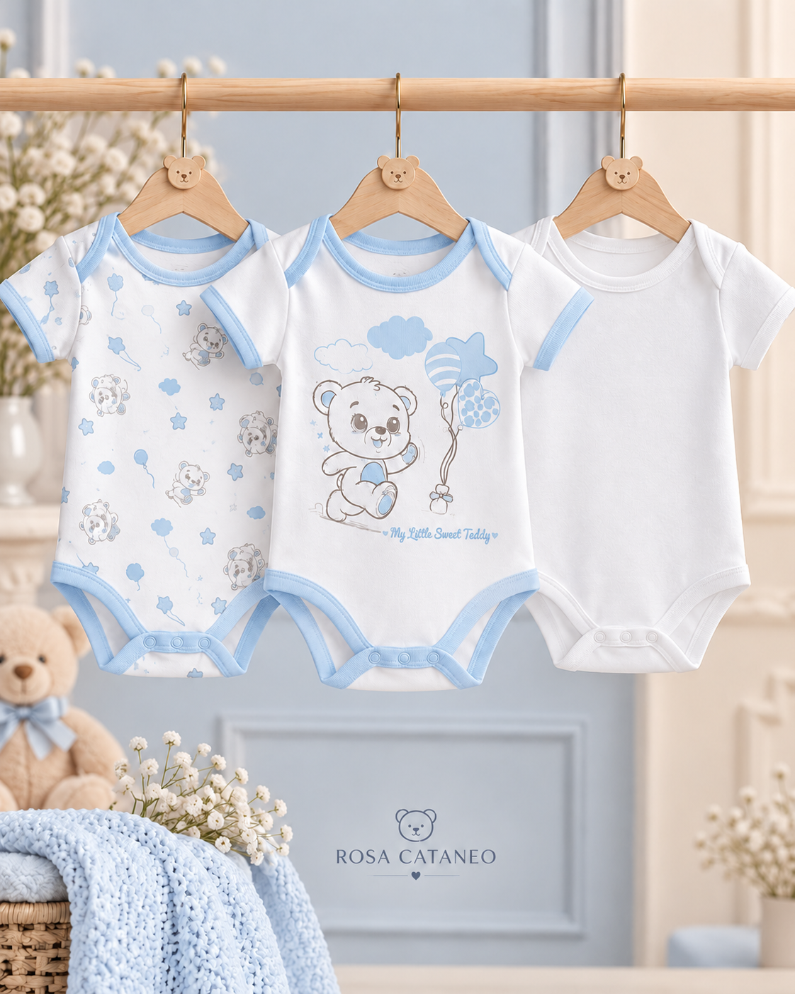 Tris 3 Body Neonato Caldo Cotone Nazareno Gabrielli – 0/36 Mesi