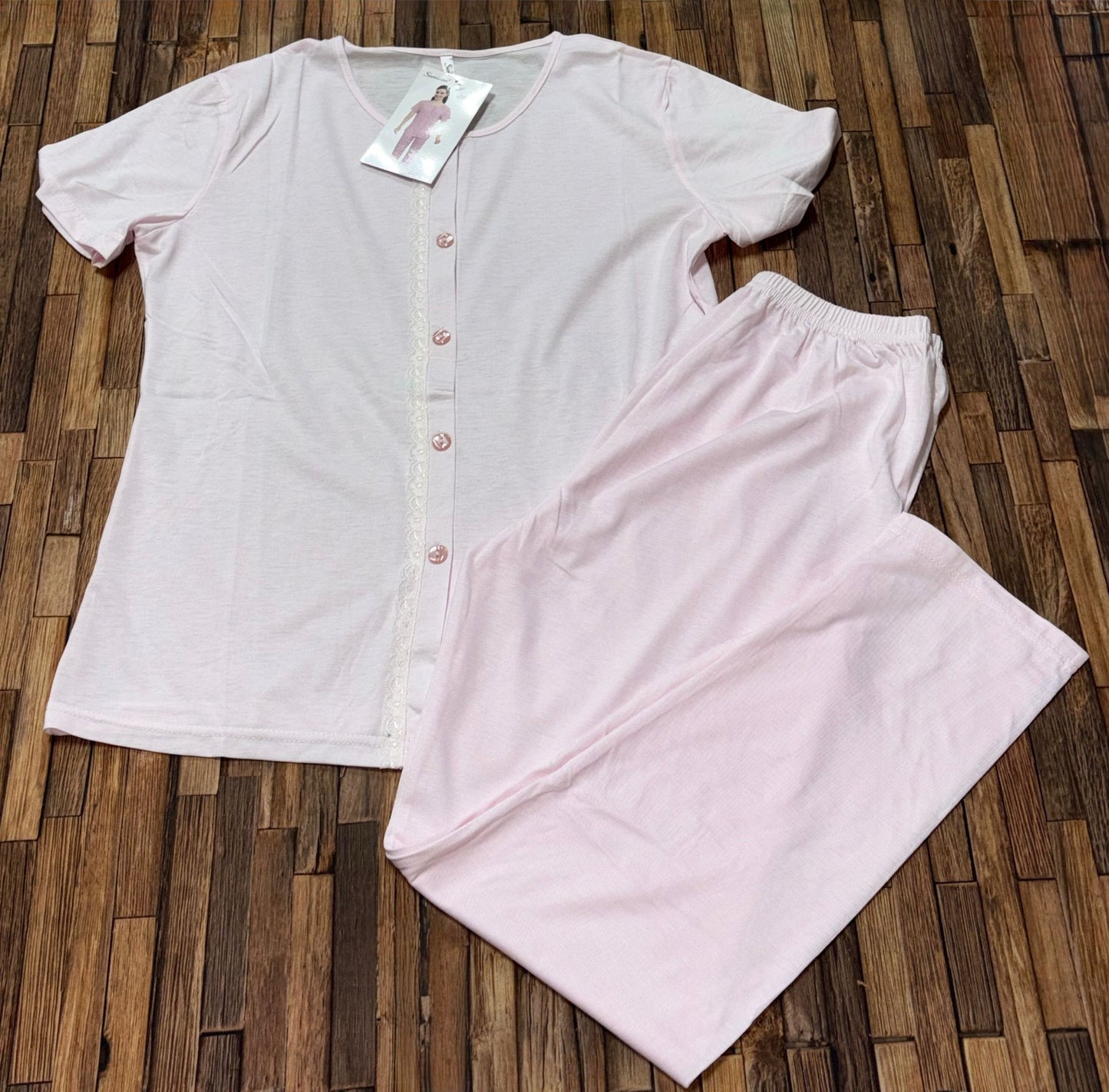 Pigiama Donna Aperto Avanti Premaman e Allattamento Manica Corta con Pantalone Lungo Art. F-1608