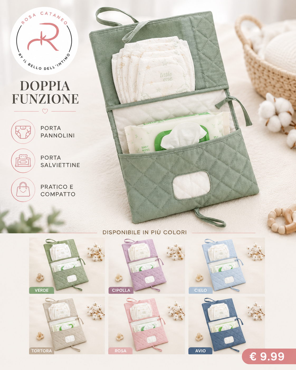 Porta Pannolini e Salviettine Neonato Art.005