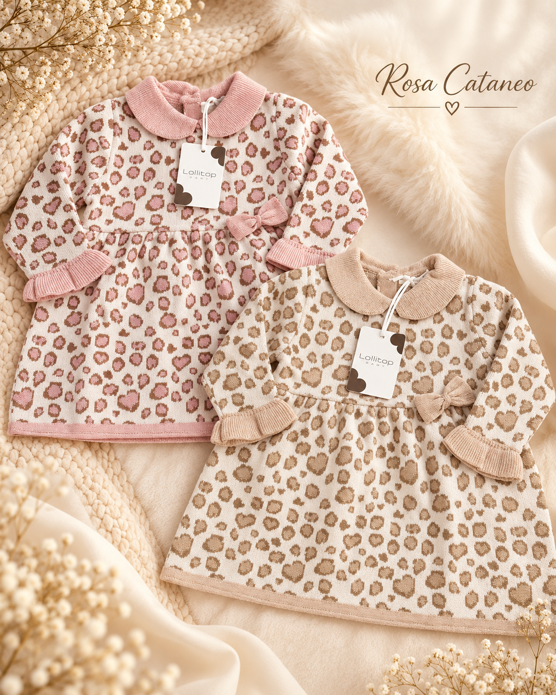 Vestitino Neonata in Maglia Animalier – Lollitop Baby