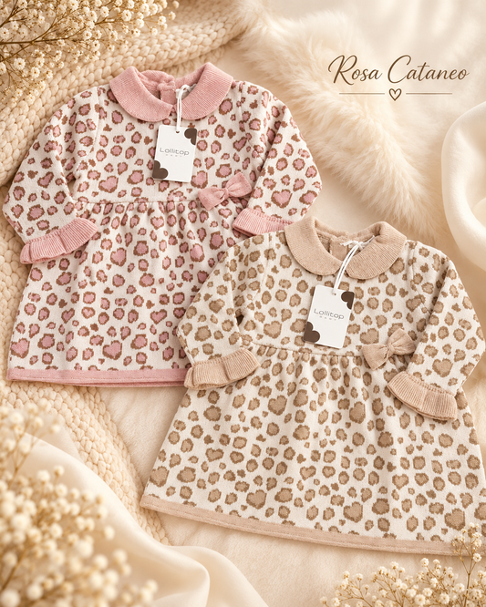 Vestitino Neonata in Maglia Animalier – Lollitop Baby