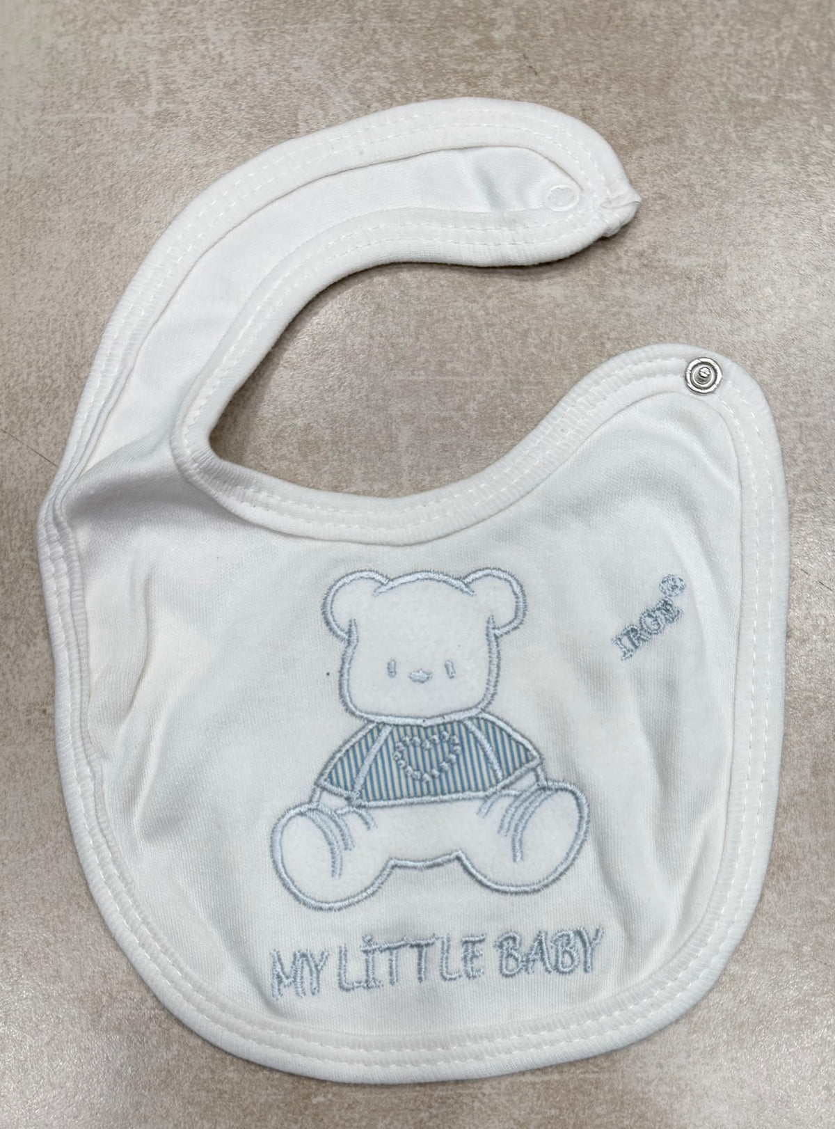 Bavetta Neonato in Cotone Ricamata Irge – Orsetto “My Little Baby”
