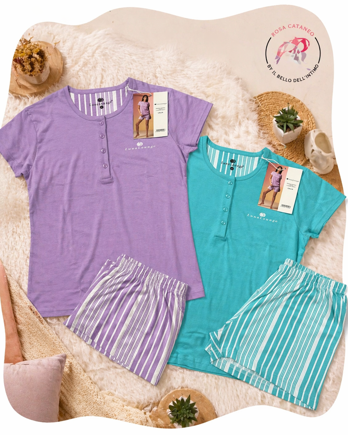 Pigiama corto donna in cotone – LALLA | LUNA LOUNGE