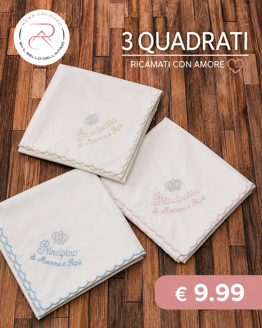 Quadrati Percalle Neonato 3 Pezzi Art.513/P