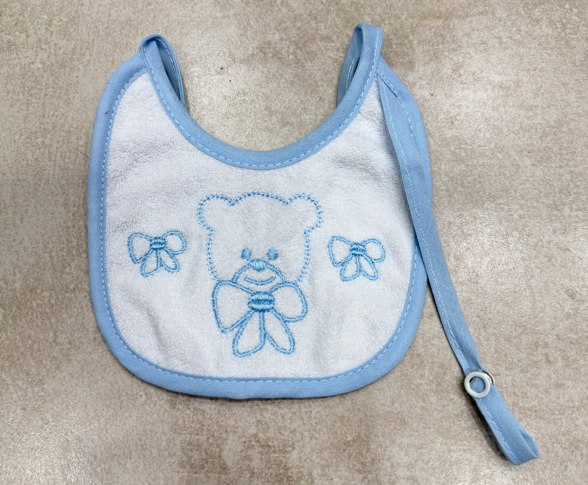 Bavetta Neonato in Spugna Ricamata con Portaciuccio Irge – Art. IR355/5