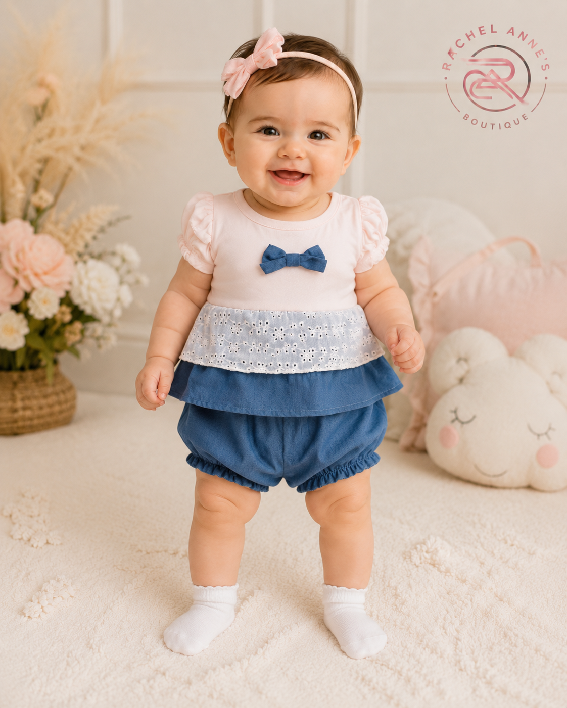 Completino Neonata con Shorts in Jeans – Art. B-E680