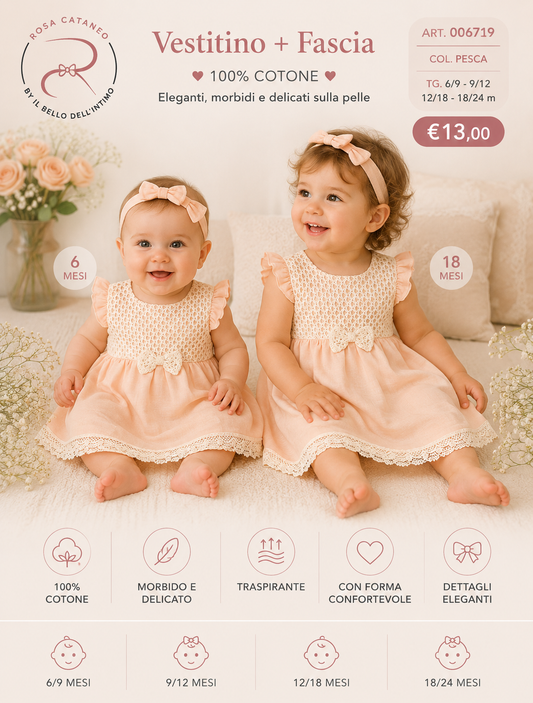 Vestitino Neonata con Fascia Coordinata 🎀