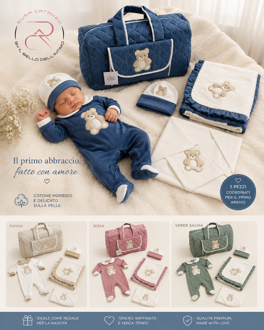 Set Uscita Clinica Neonato 5 Pezzi Orsetto – Tenerotti