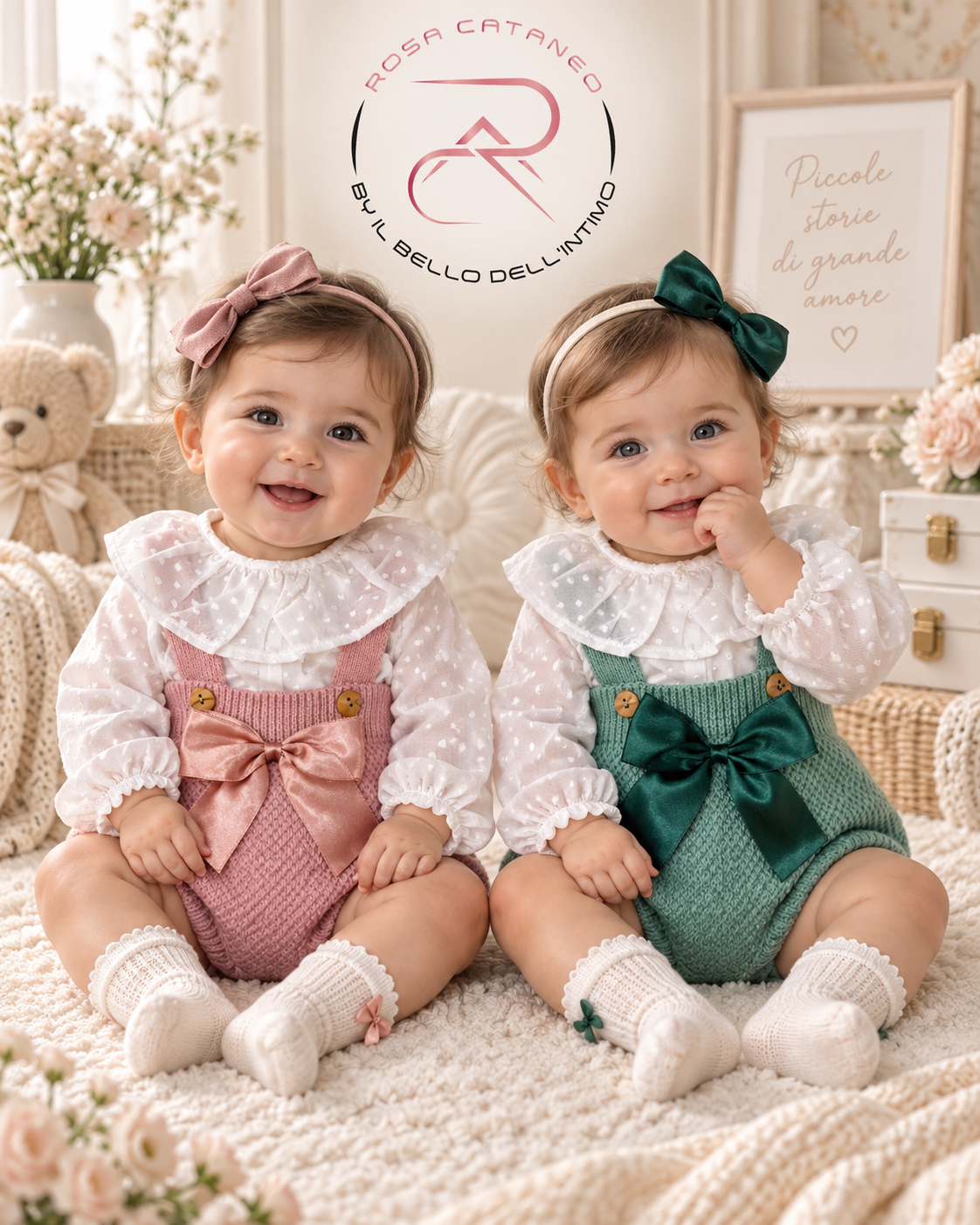 Pagliaccetto Femminuccia in Lana con Camicetta e Maxi Fiocco My Baby Chic – Art. 2481