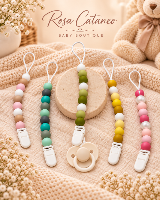 Catenina Portaciuccio con Perle Colorate e Clip – Vari Colori
