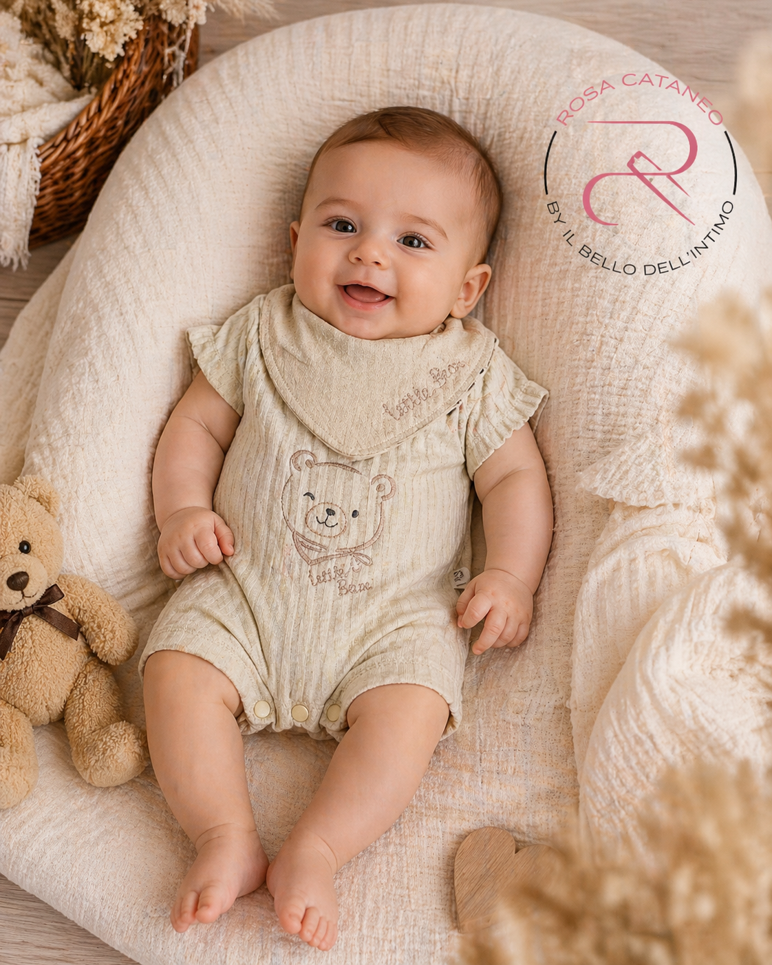 Pagliaccetto con bavetta in cotone 100% Art. 1207