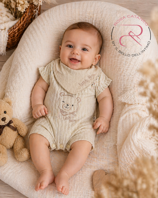 Pagliaccetto con bavetta in cotone 100% Art. 1207
