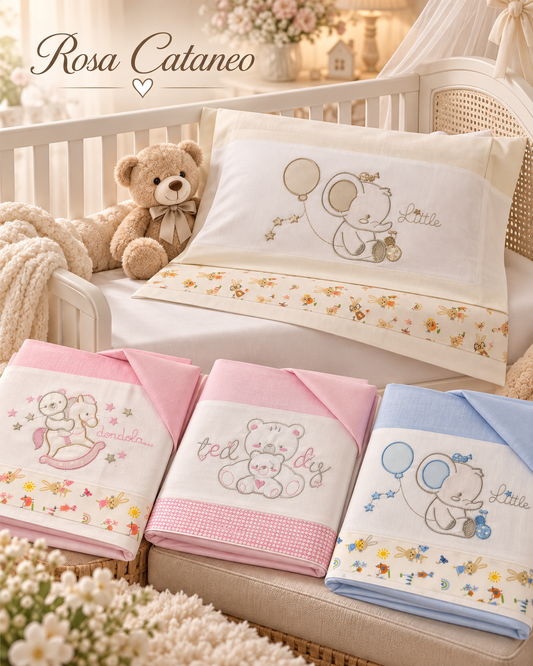 Lenzuola Culla Neonato Batuffolini 100% Cotone – Art. B0203